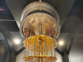 IBM Quantum System One superconducting quantum computer housed in its climate-controlled enclosure